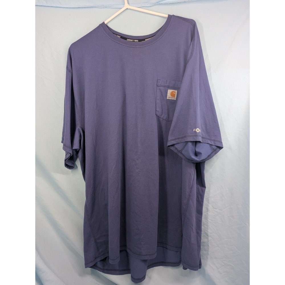 Carhartt Force Shirt Mens 4XL Dark Blue Relaxed Fit Pocket Workwear Tee TK4616-M